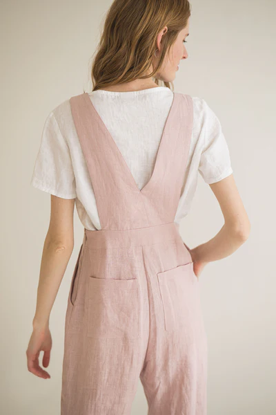 pink linen jumpsuit - Image 6
