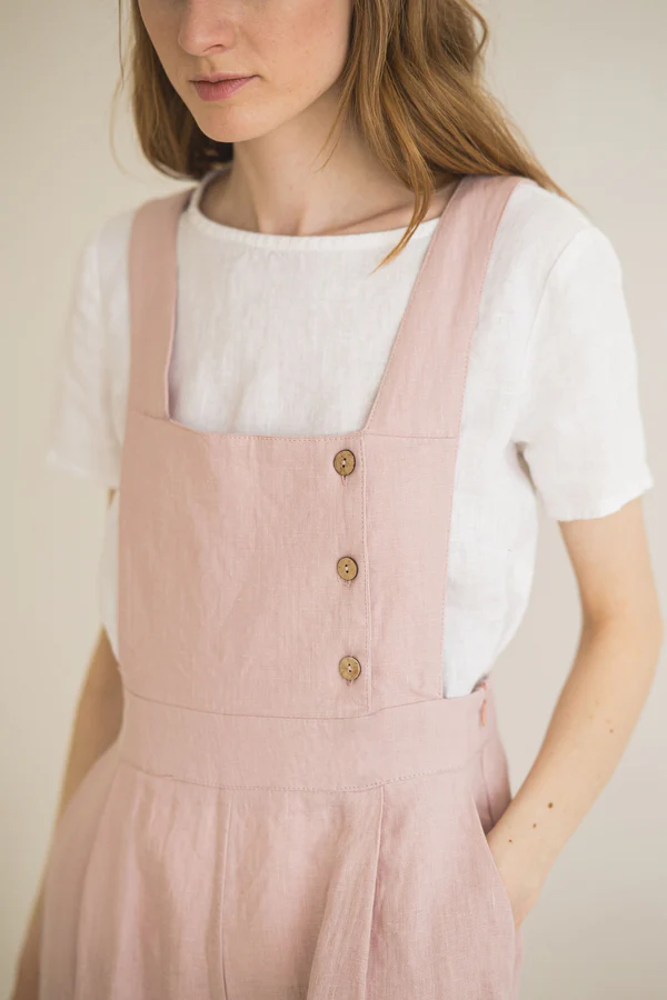 pink linen jumpsuit - Image 3