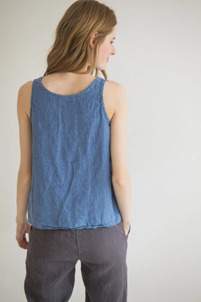 Blue Crew - Neck Sleeveless Top - Image 4
