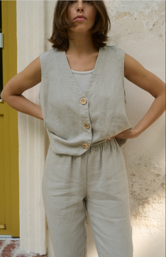 Alina Heavy Linen Vest - Image 2