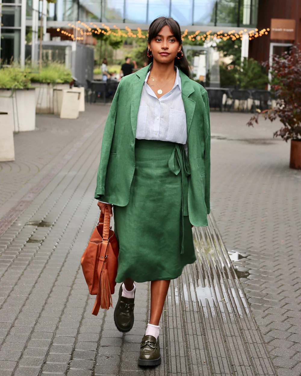 green skirt SEVILLE blue CALPE shirt
