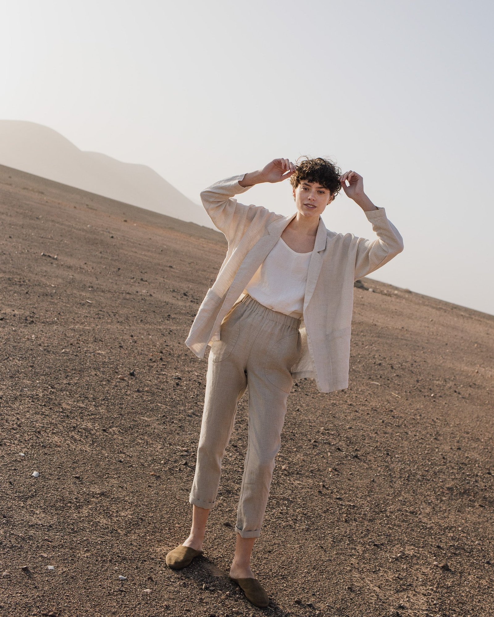 Beige Linen Blazer - Image 3