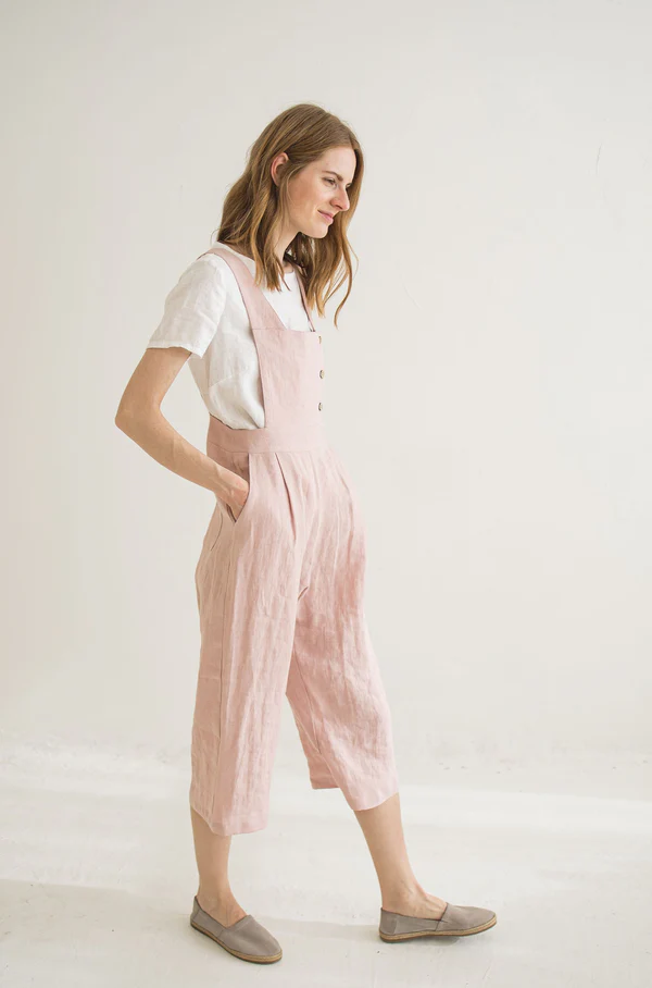pink linen jumpsuit - Image 2