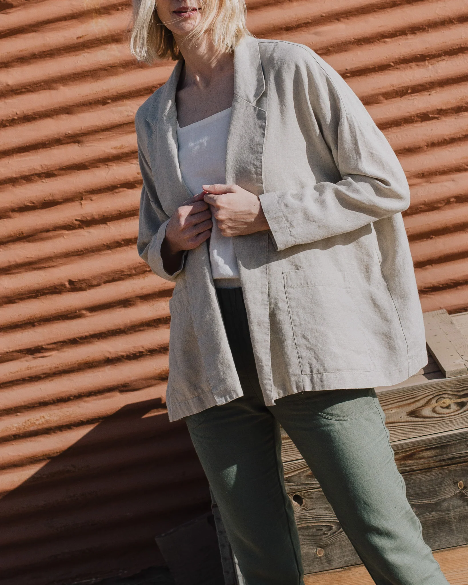 Beige Linen Blazer - Image 6