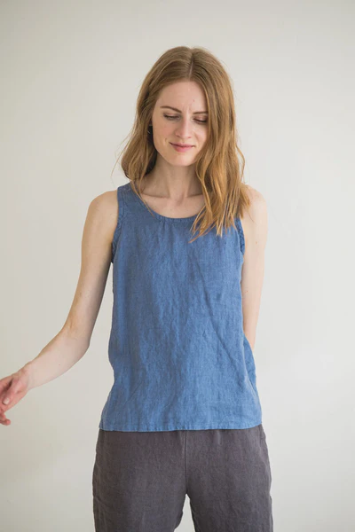 Blue Crew - Neck Sleeveless Top - Image 5
