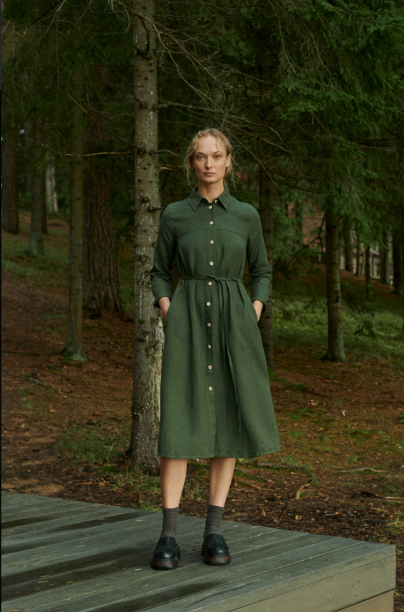Astrid Linen Wool Blend Dress - Image 2