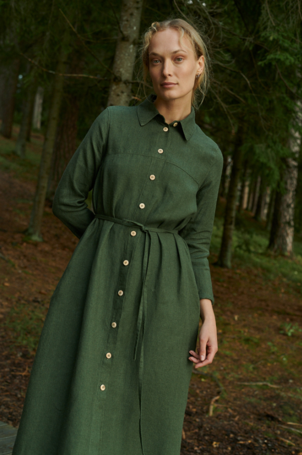 Astrid Linen Wool Blend Dress - Image 4
