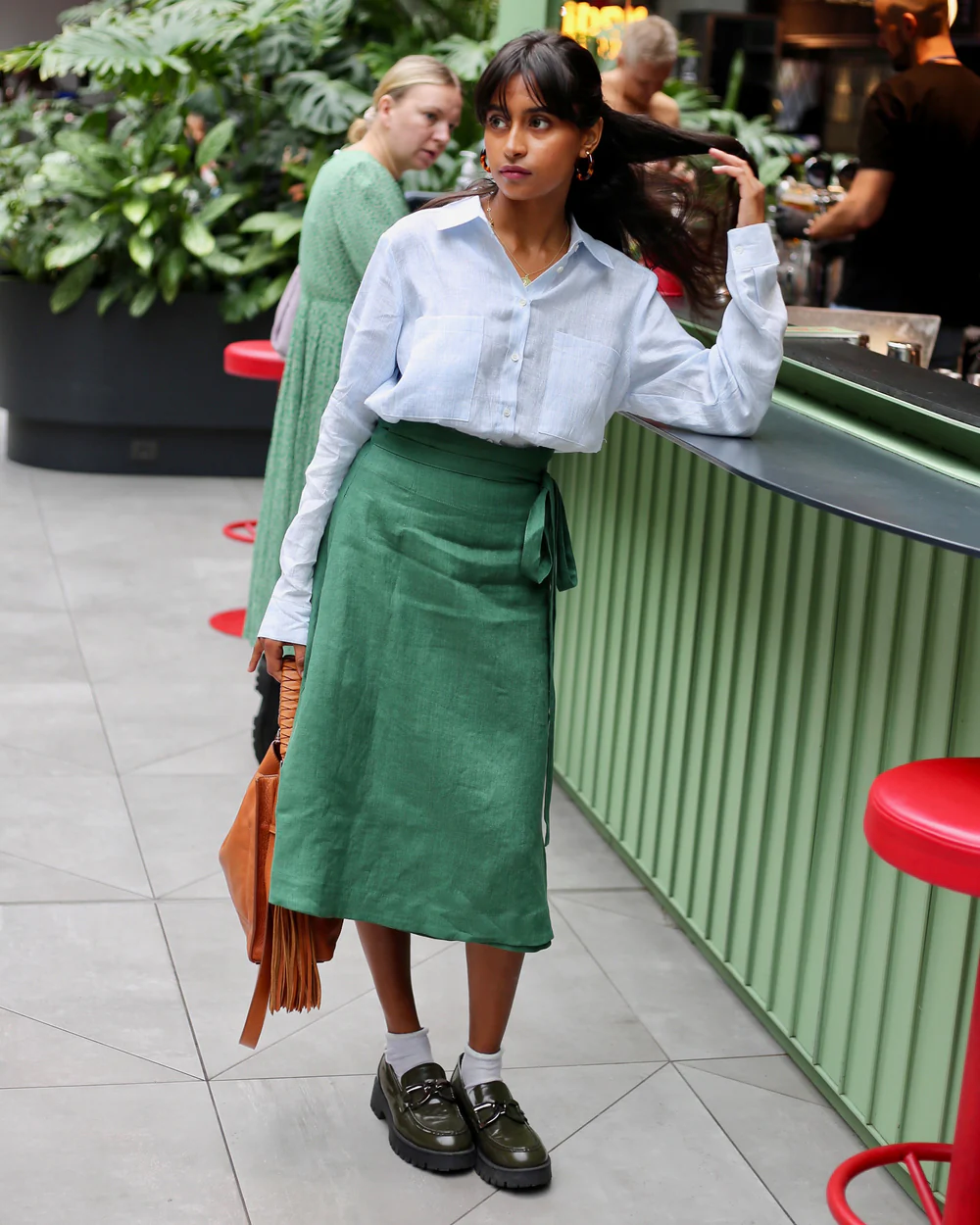 green skirt SEVILLE blue CALPE shirt - Image 2