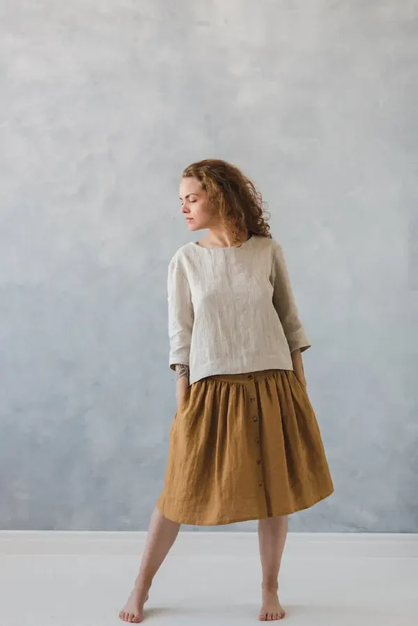 linen skirt with buttons epic linen