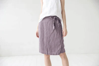 wrap linen skirt epic linen - Image 4
