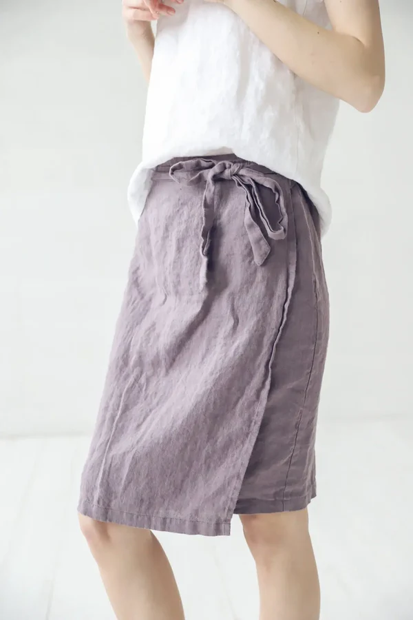 wrap linen skirt epic linen - Image 2